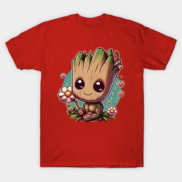 Cute romantic little Groot T-Shirt by Cute&Brave